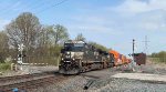 NS 4597 runs eastbound with intermodal freight.